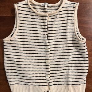 Alex Mill Black and Cream Buttoned Vest
